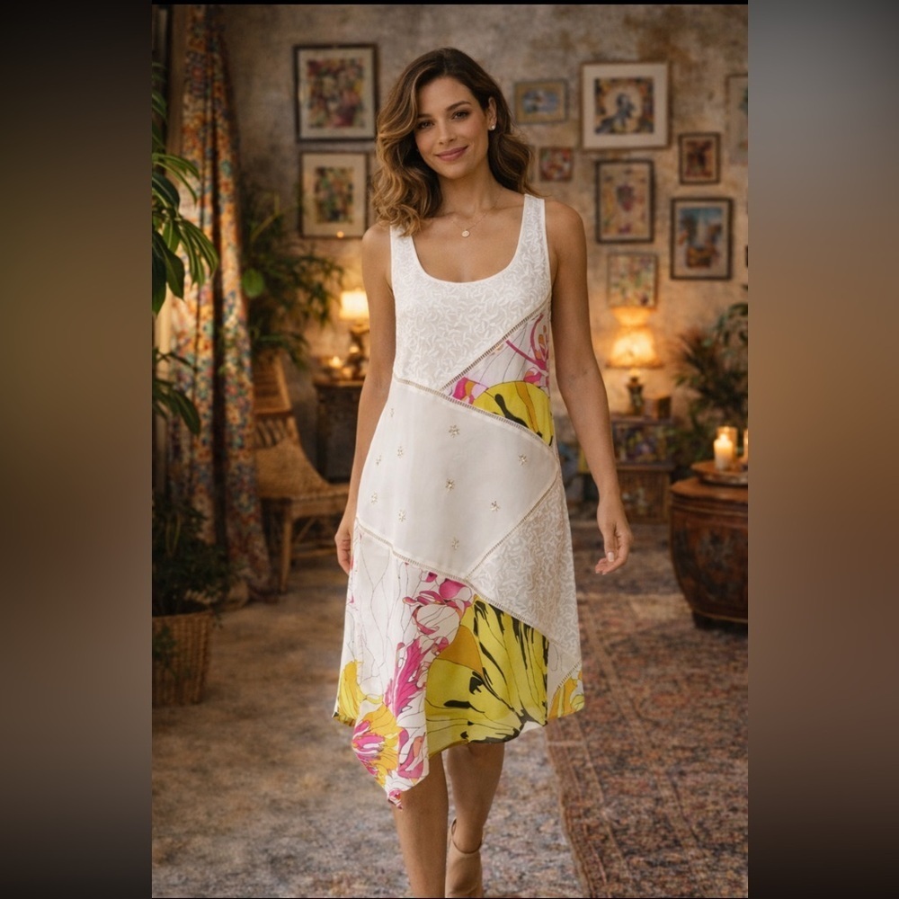 🌺RARE🌺 Silk/Cotton Blend NEW Anthropologie LeifNotes Guarri Dress Size 4